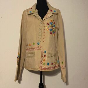 Anne Ashley Cardigan Jacket Blazer Bling Womens Size Large Business Casual